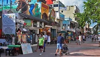 Playa del Carmen beach and town